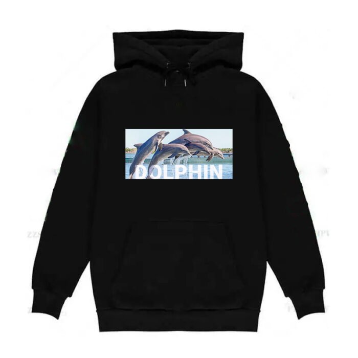 Dolphin Family Black Elegance Dream Hoodie