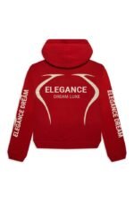 Elegance Dream red hoodie with white text