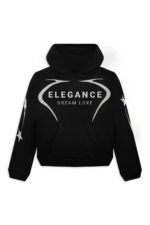 Elegance Dream black hoodie with white text