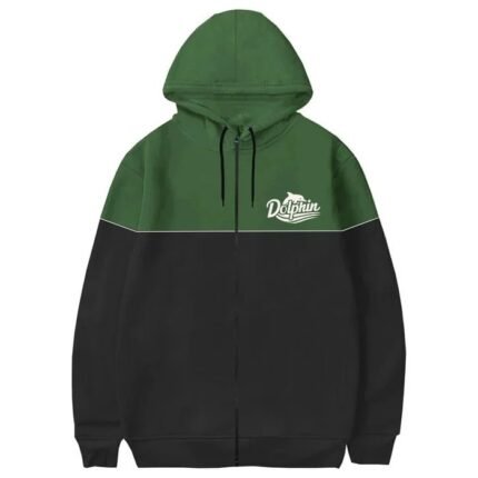 Green Hoodies For Mne's With Dolphin