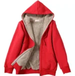 Wholesale Plus Size Women Autumn And Winter Solid Color Fleece-Line Zipper Hoodie