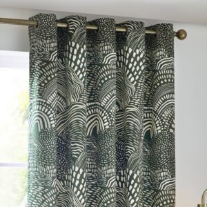 Nola Abstract Room Darkening Curtains Olive